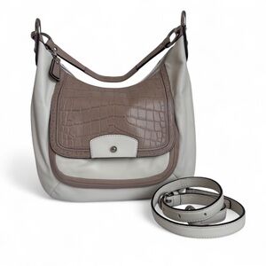 Coach Kristin Spectator Taupe and Cream Purse